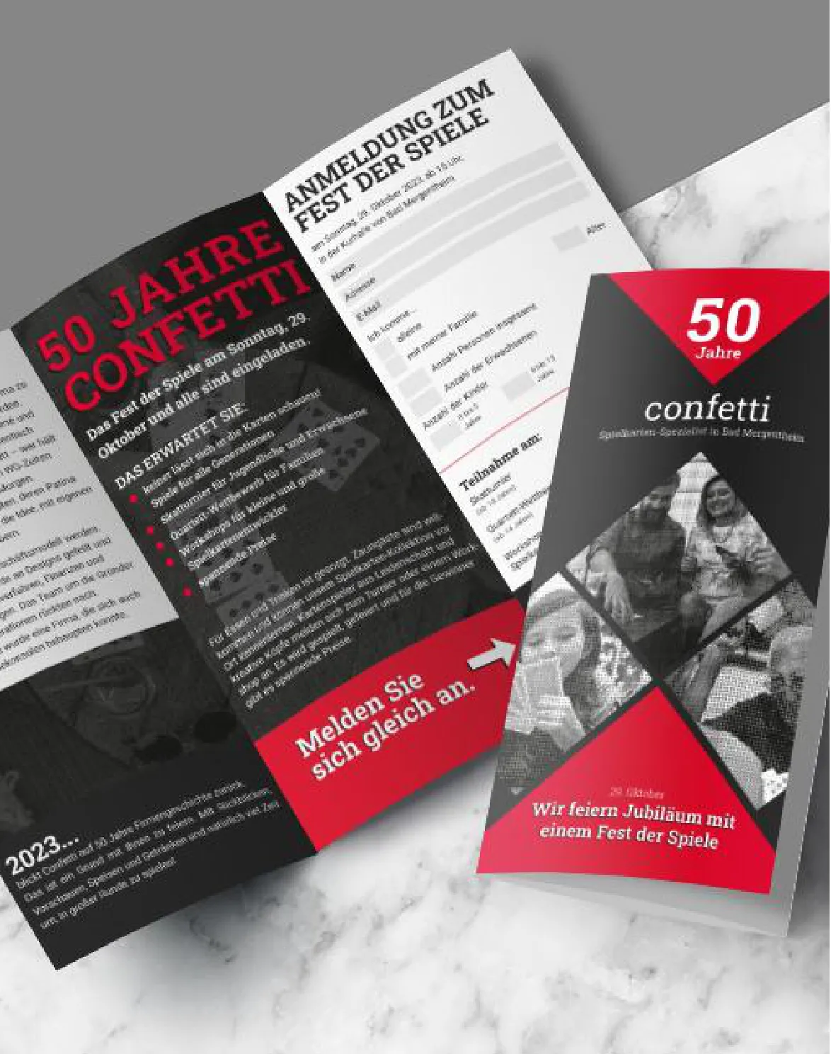 Jubiläumsflyer „50 Jahre Confetti“