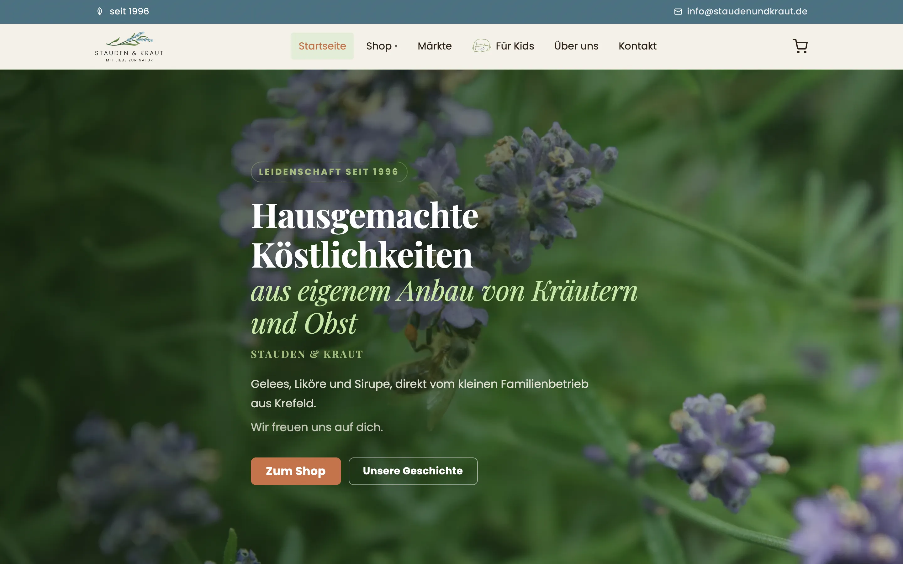 Stauden & Kraut – Startseite des Webshops